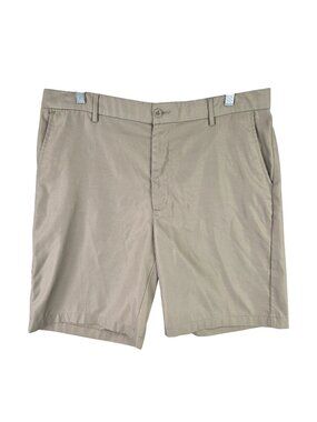 Mens Greg Norman For Tasso Elba Khaki Golf Shorts 100% Polyester 10.5" Inseam 34